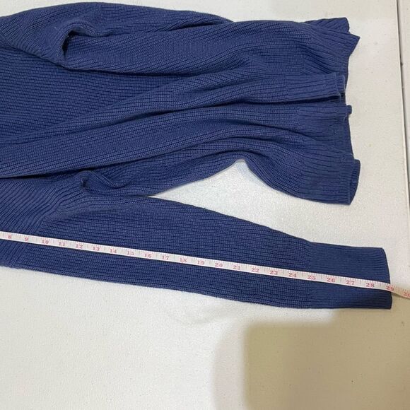 J Crew Ribbed Cotton Cashmere Blend Turtleneck Relaxed Sweater Sz S Blue - Picture 12 of 14